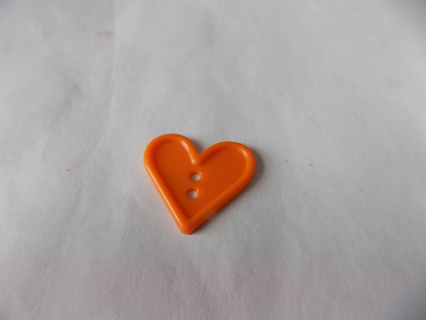 1 inch plastic orange heart button