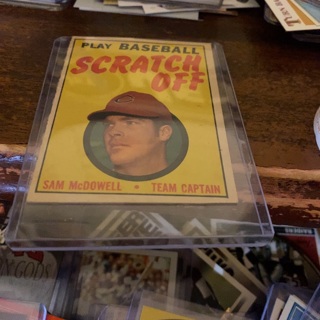 1970 topps play baseball scratch off sam McDowell (unscratched) baseball card 