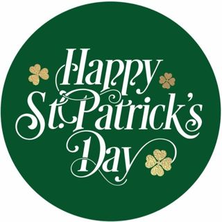 ⭕☘️NEW☘️⭕(2) 1.5" GOLD FOIL HAPPY ST PATRICK'S DAY STICKERS!!☘️