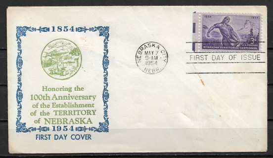 1954 Sc1060 Nebraska Territory FDC