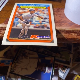 1988 topps Kmart memorable moments Rickey Henderson baseball card 