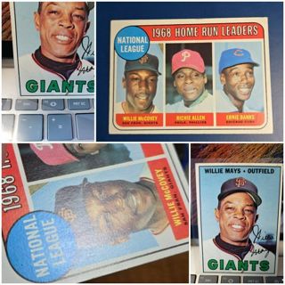 1967 Topps Willie Mays Vintage Baseball card,San Francisco Giants/1969 Topps Willie McCovey