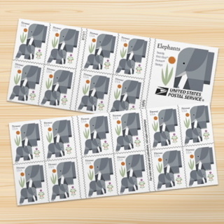 10  new elephant forever stamps,plus an additional 5 new stamps