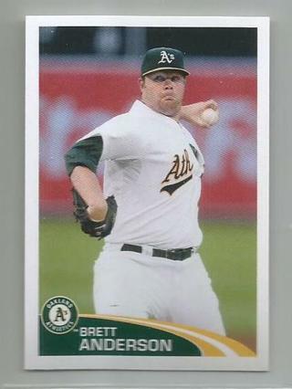 (1) 2012 Topps Stickers Brett Anderson #105 Athletics