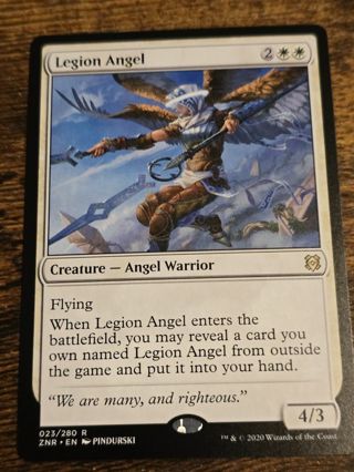 Magic the gathering mtg Legion Angel rare card Zendikar Rising