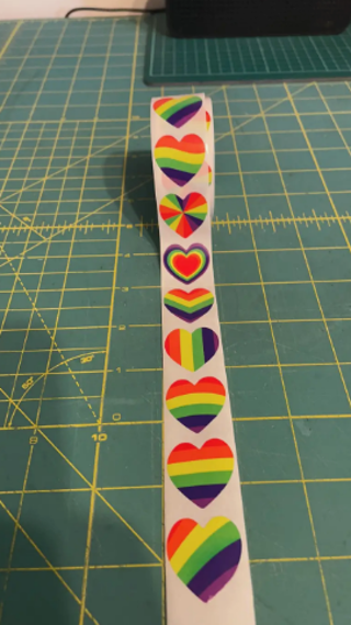 50 Assorted Rainbow Heart Stickers