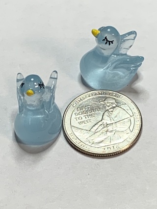 SWANS~#2~BLUE~SET OF 2 SWANS~GLOW IN THE DARK~FREE SHIPPING!