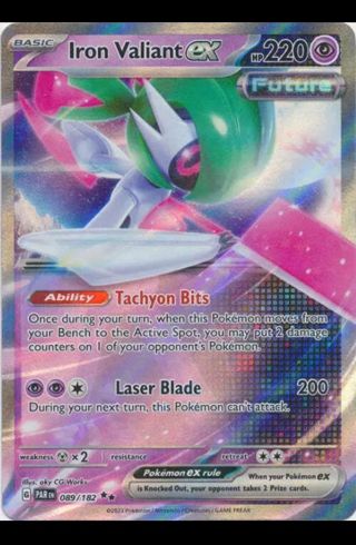 NM Ultra Rare Iron Valiant Ex Scarlet and Violet Pokemon card