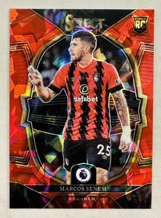 Marcos Senesi 2022-23 Select EPL Premier League Red Ice Prizm RC AFC Bournemouth