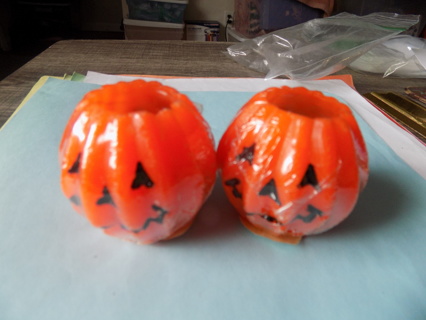 Pair of New jack a lantern candles 2 inch tall 