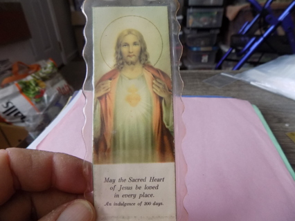 Laminated bookmark Sacred Heart of Jesus  5 inch scalloped edges