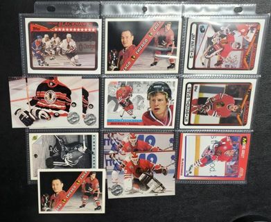 9 Assorted Chicago Blackhawks NHL Cards! 2 are Doubles