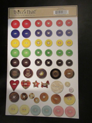 Amazing sheet of colorful decorative BUTTONSstickers