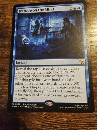 Magic the gathering mtg Intrude on the mind Mythic Rare card Murder Karlov Manor