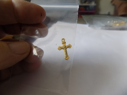 Goldtone crucifix charm 1 inch