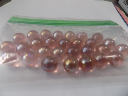 Snack bag of pink irredescent marbles for crafts