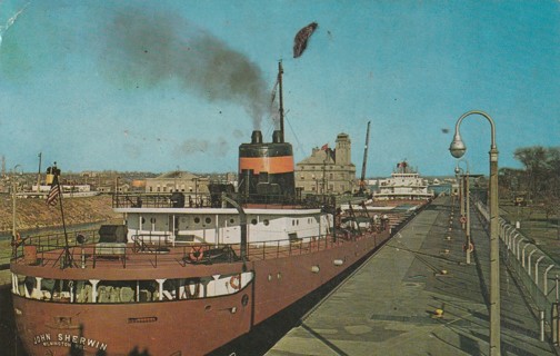 Vintage Used Postcard: gin: 1972 Soo Locks, Sault Ste Marie, MI