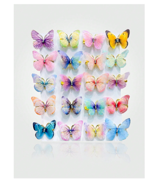15pcs Girls' Colorful Double Layer Mesh Butterfly Wings Hair Clips