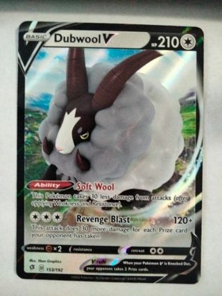 Dubwool v 153/192 rare holo nm pokemon