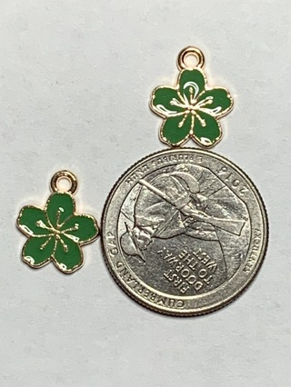 GREEN CHARMS~#40~SET OF 2 CHARMS~FREE SHIPPING!