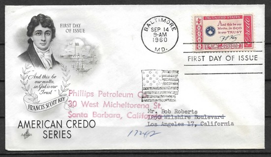 1960 Sc1142 American Credo: FS Keys FDC