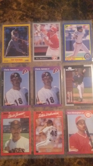 set of 9 mixed baseball cards free shipping