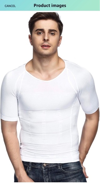 Men’s Slimming compression shirt. White, size medium
