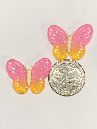 BUTTERFLIES~#32~SET OF 2 BUTTERFLIES~GLOW IN THE DARK~FREE SHIPPING!