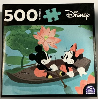 DISNEY PUZZLE~MICKEY MOUSE & MINNIE MOUSE IN BOAT~500 PIECES~FREE SHIPPING!