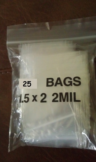 1.5" x 2" ZIP BAGS - 25 - FREE SHIPPING