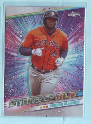 2024 Topps CHROME Yordan Alvarez STARS OF MLB INSERT Baseball Card # CSMLB-8 Astros