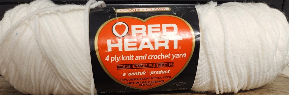 NEW - Red Heart Yarn - "White" - weighs 3.7 ozs