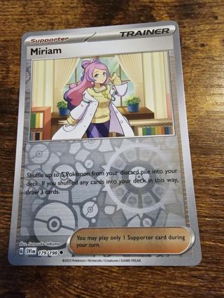 Pokemon Miriam reverse holo rare card 179/198