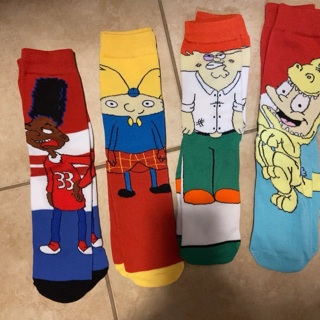 Brand New 4 Pairs of Cartoon Pattern Unisex Adult Socks .