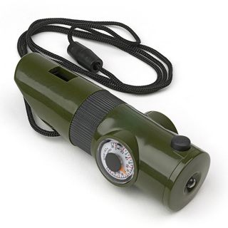 7 in 1 Military Style Emergency Whistle Survival Kit Compass Thermometer