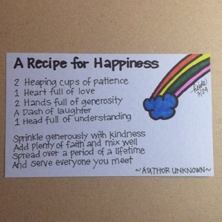 Art Card | A Recipe for Happiness | 3" x 5"