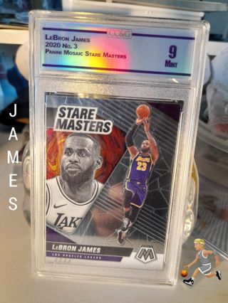 LeBron James Stare Masters Chrome Mosaic CCG Graded 9