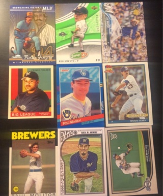 9 Milwaukee Brewers baseball cards 