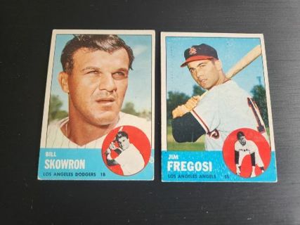 1963 Topps Baseball Jim Fregosi #167 And Bill "Moose" Skowron #180,vgex condition, Free Shipping!