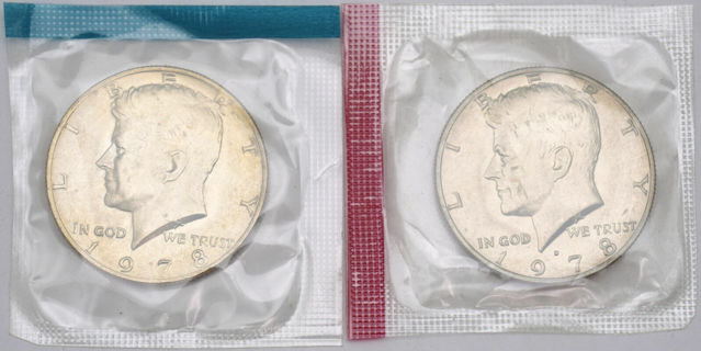 1978 P&D Uncirculated Kennedy Half Dollars in Original Mint Cello