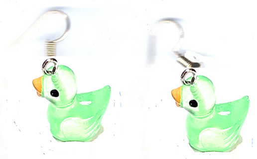 SP GLOW IN THE DARK GREEN DUCK EARRINGS #3 (PLEASE READ DESCRIPTION)