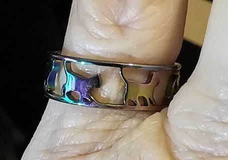 Multi Colored Cuff Ring of Cats