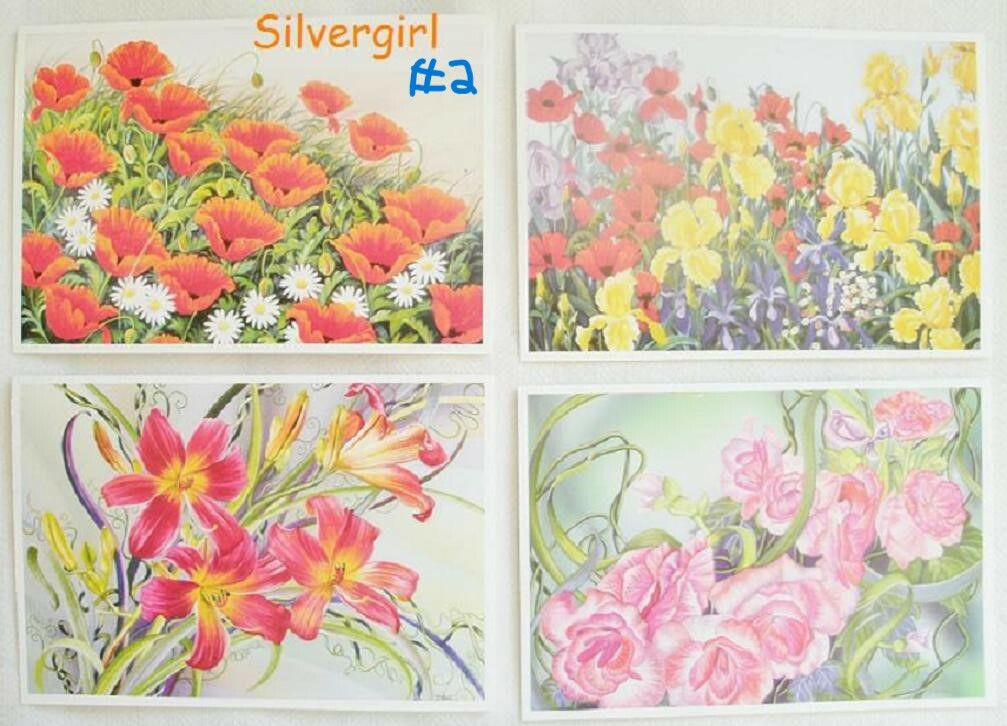 Free: 5 Flower Note Cards With White Envelopes 6 1/2 x 4 1/2" Covenant House #2
