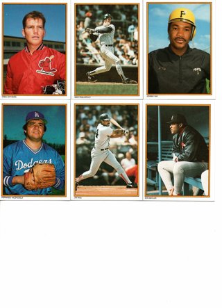 (6) 1987 Topps All Star Glossy Baseball Stars