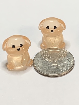 PUPPIES~#2~ORANGE~SET OF 2 PUPPIES~GLOW IN THE DARK~FREE SHIPPING!