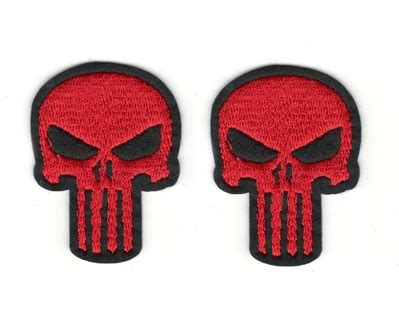 (2) THE PUNISHER Red Skull Logo IRON On Patches Clothing Embroidery Decoration Patch FREE SHIPPING