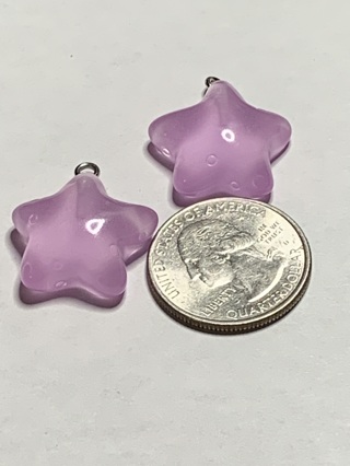 STARS~#1~PURPLE~CHARMS~SET OF 2~GLOW IN THE DARK~FREE SHIPPING!