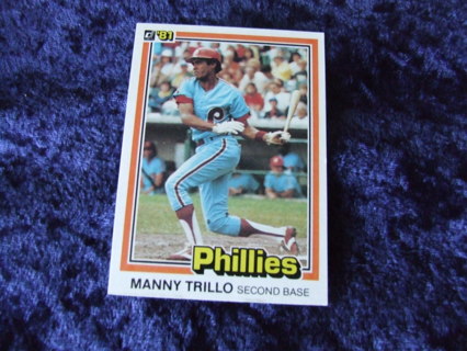 1981 Manny Trillo Philadelphia Phillies Donruss Card #22