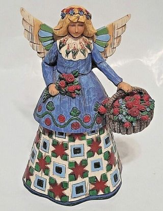 Jim Shore Angel and Flowers Figurine 2002 Heartwood Creek 105169 Original Box