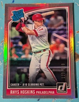 RHYS HOSKINS ROOKIE 123/500 SILVER STATLINE